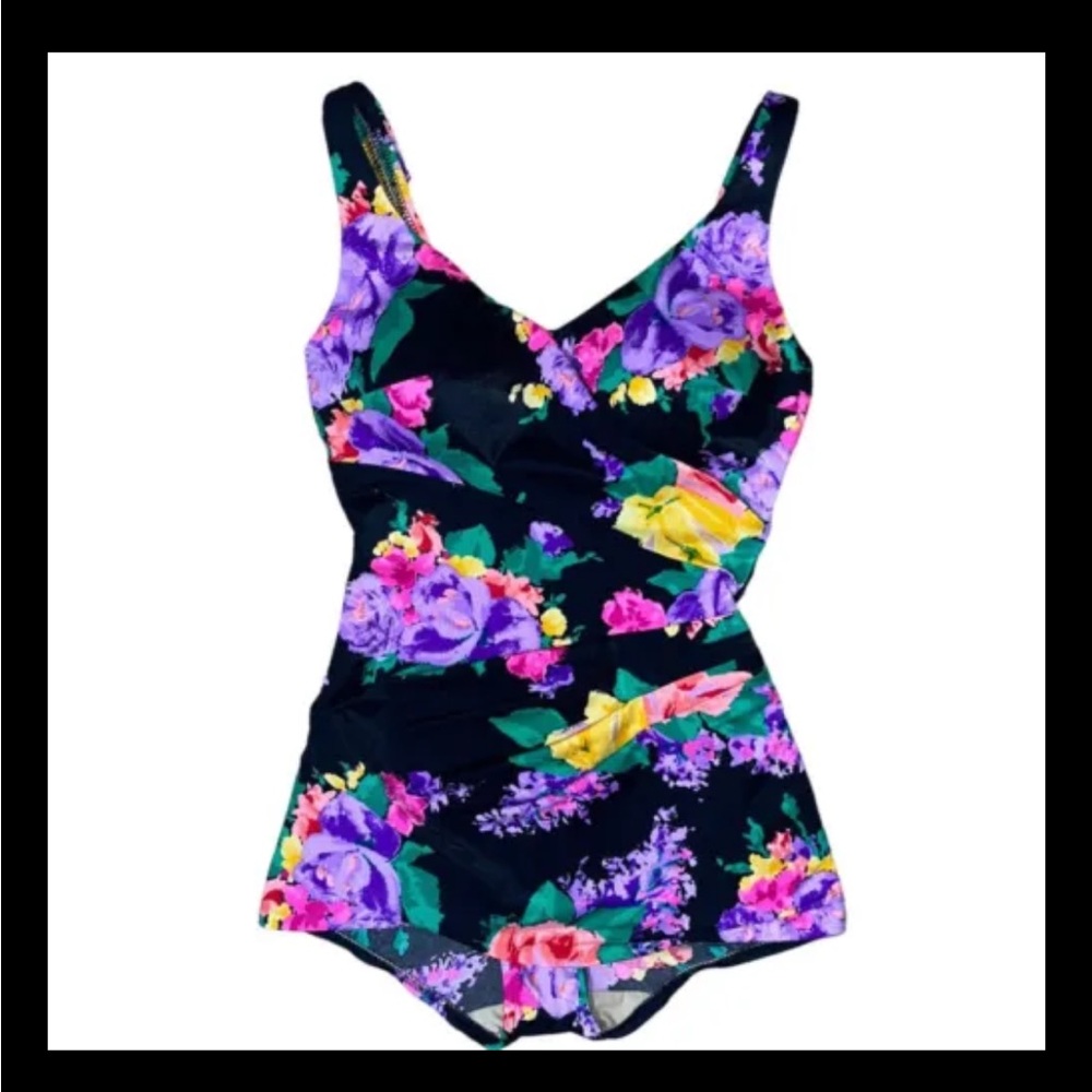 Roxanne Bullet Bra Sized One Piece Swimsuit Vintage Union Made S/M